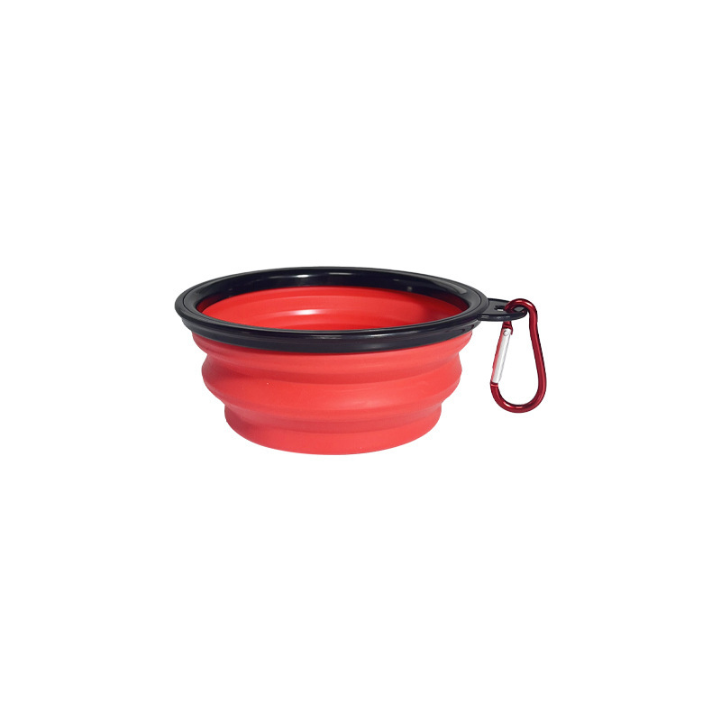 Folding Portable Silicone Dog Feeder Bowl Pet Dispenser Outdoor Travel Dog Cat With Carabiner Bottle Food Water Container