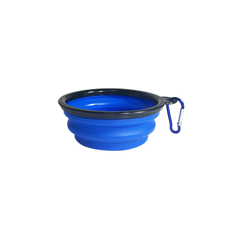 Folding Portable Silicone Dog Feeder Bowl Pet Dispenser Outdoor Travel Dog Cat With Carabiner Bottle Food Water Container