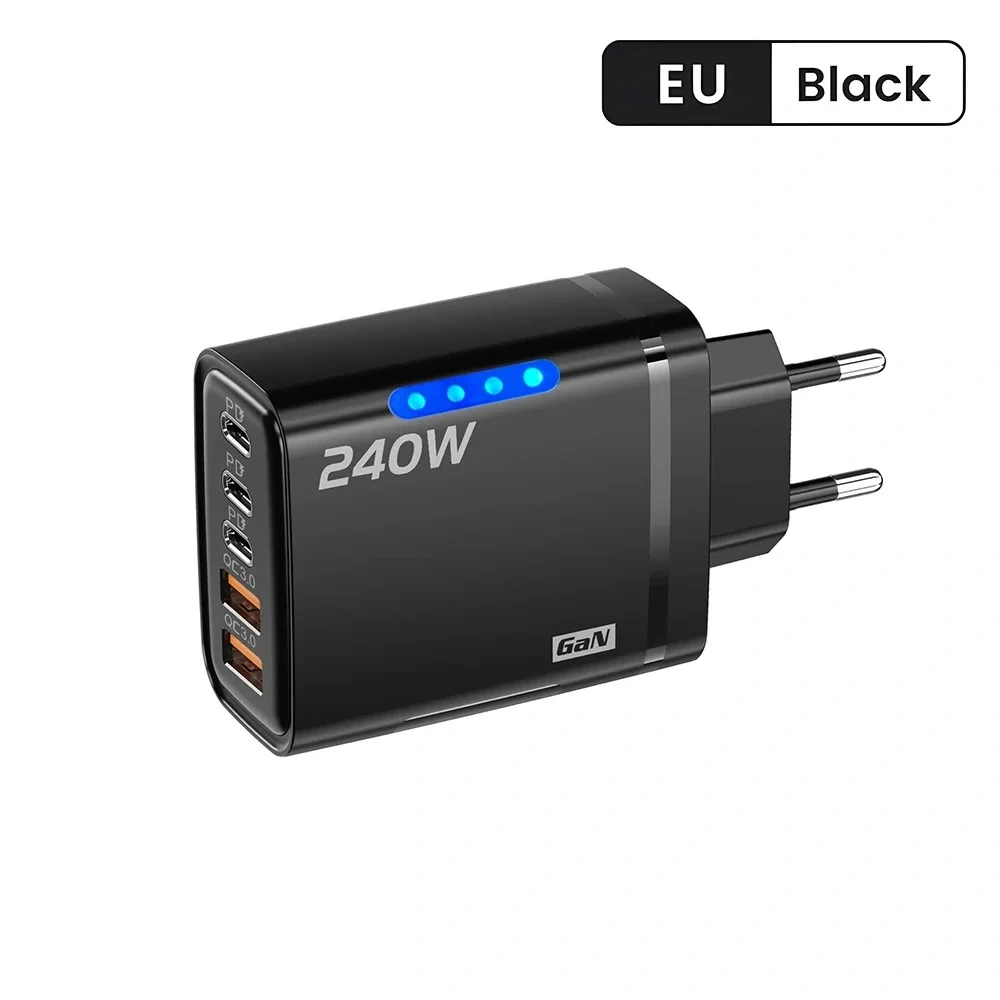 240W USB C Charger Quick Charge QC 3.0 PD Fast Charging Type C Phone Charger Adapter for iPhone Samsung Xiaomi Wall USB Chargers