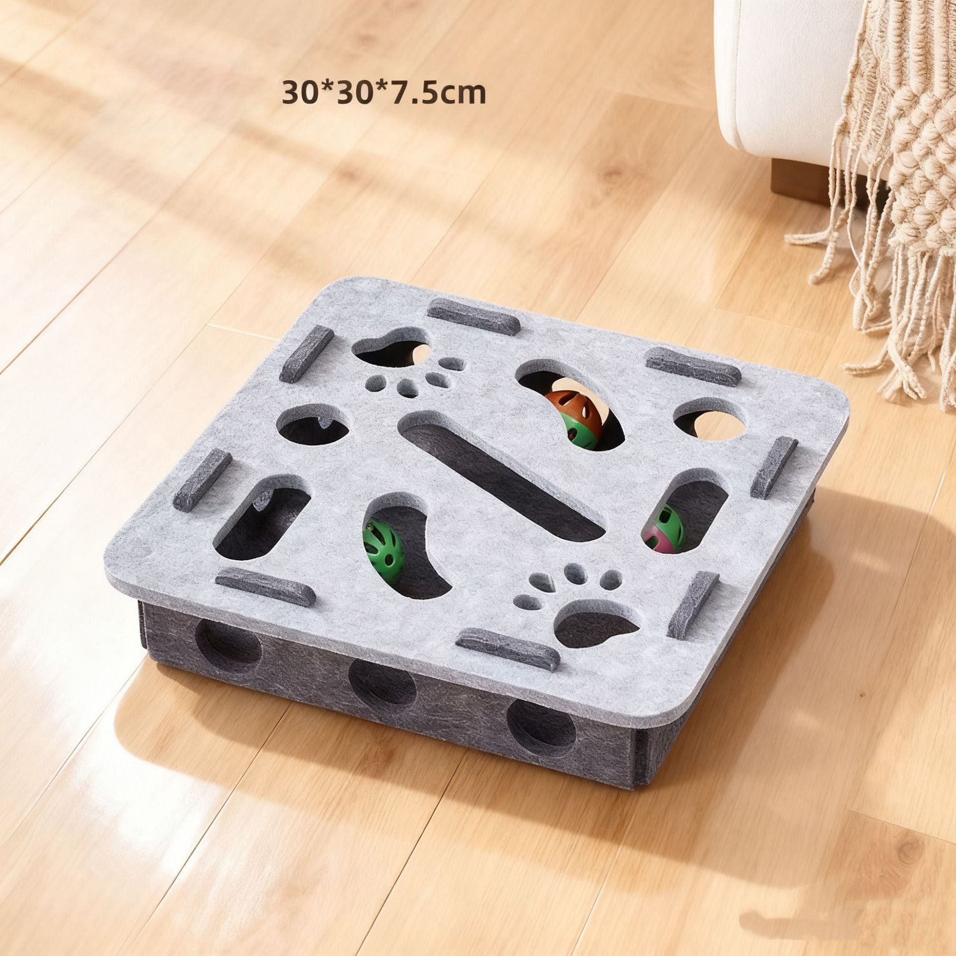 Cat Puzzle Toy Felt Puzzle Box Cat Exercise Toy With Ball Indoor Sports Entertainment Hunting Cat Toys