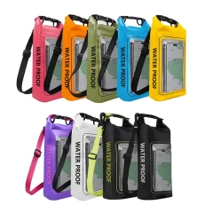 2L/5L Waterproof Dry Bag Touch Screen Swimming Waterproof PVC Bag Rafting Floating Outdoor Sport Bag Surfboard Kayak Storage Bag