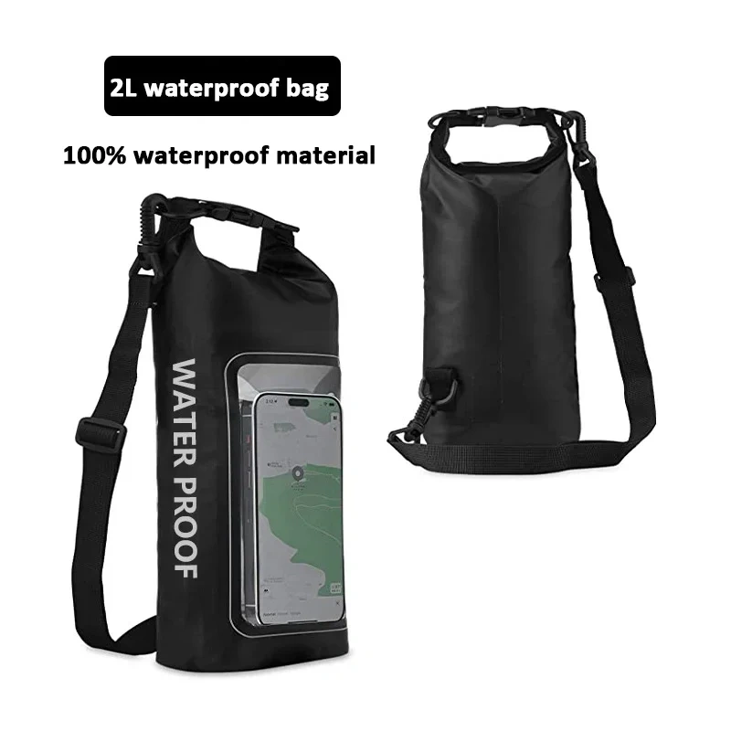 2L/5L Waterproof Dry Bag Touch Screen Swimming Waterproof PVC Bag Rafting Floating Outdoor Sport Bag Surfboard Kayak Storage Bag