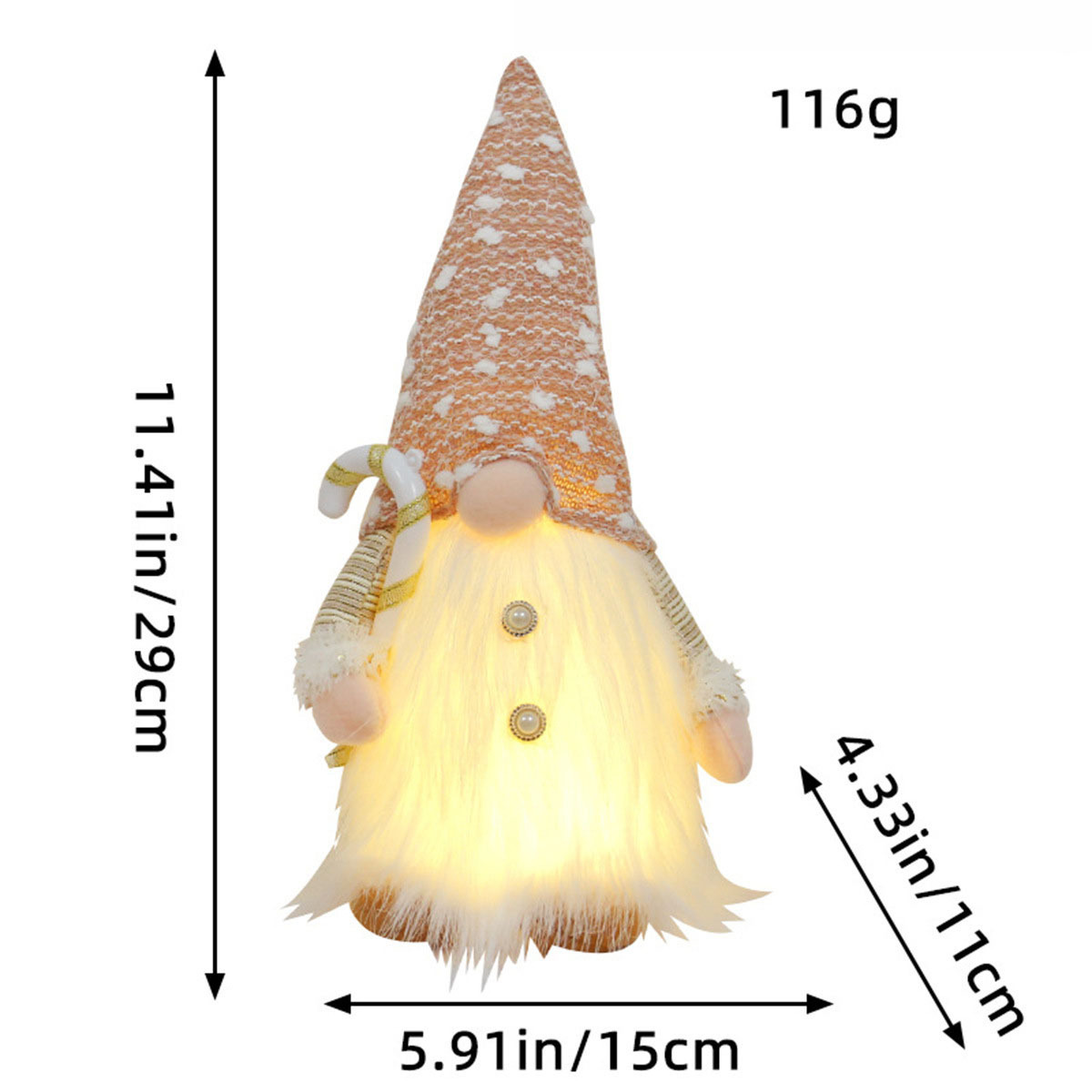 Glowing Gnome Christmas Faceless Doll Tree Decorations Night Light Xmas Gift New Year Home Decor