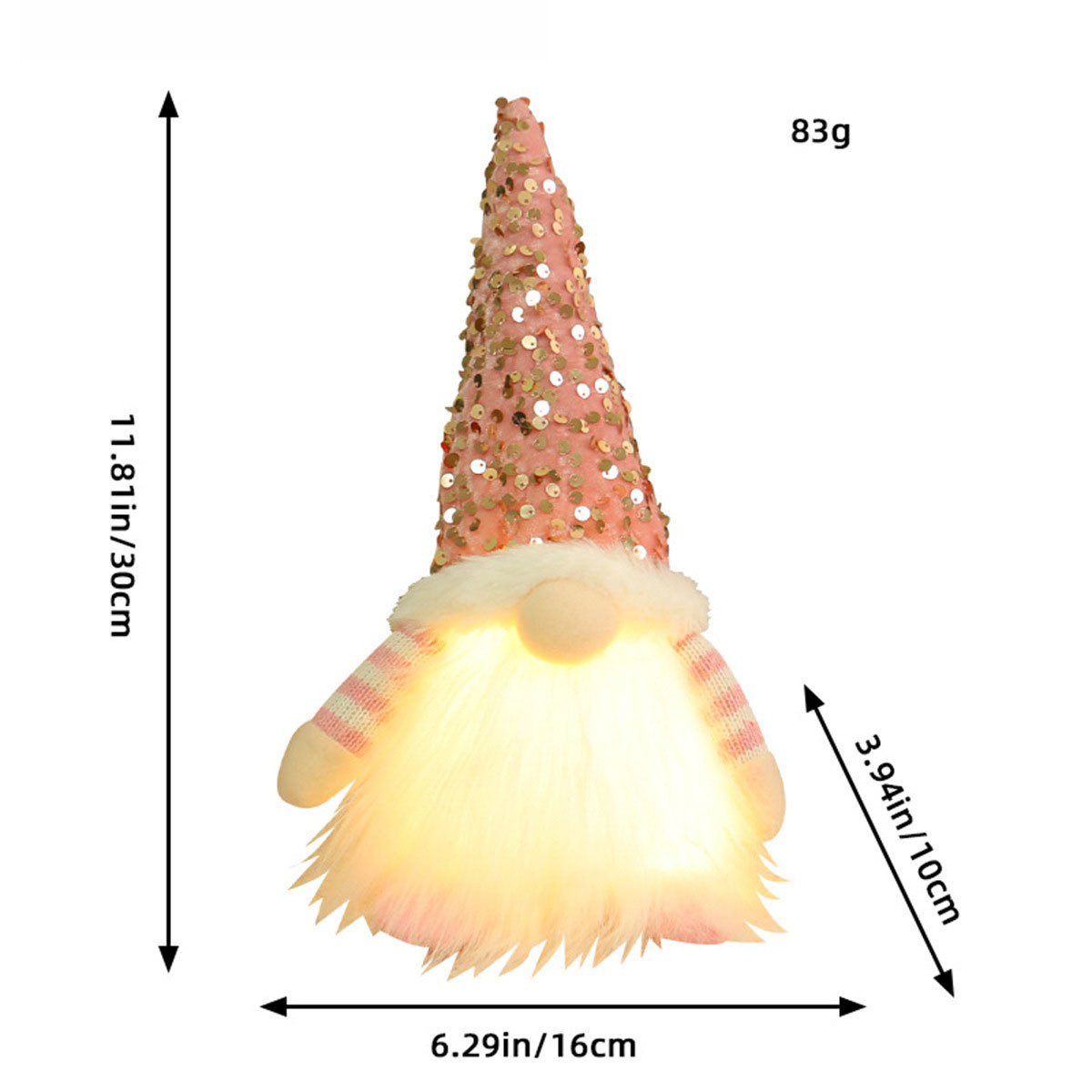 Glowing Gnome Christmas Faceless Doll Tree Decorations Night Light Xmas Gift New Year Home Decor