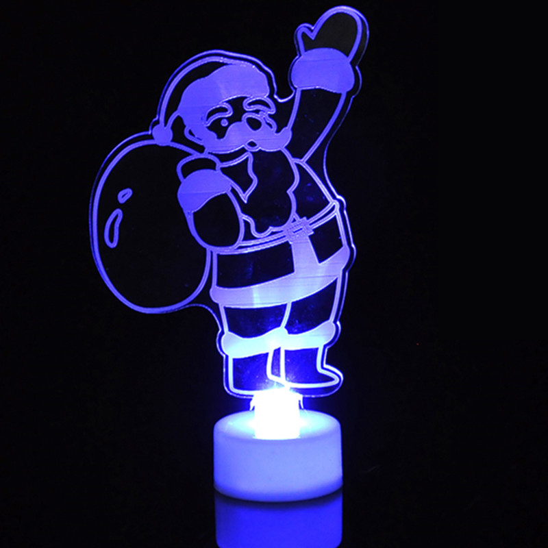 LED Mini Night Lights Colorful Flashing Lights Snowman Lamp Christmas Ornament