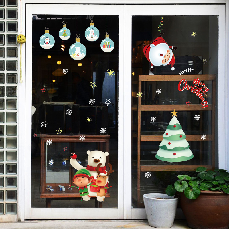 Christmas Wall Window Stickers Christmas Decoration Ornaments Xmas