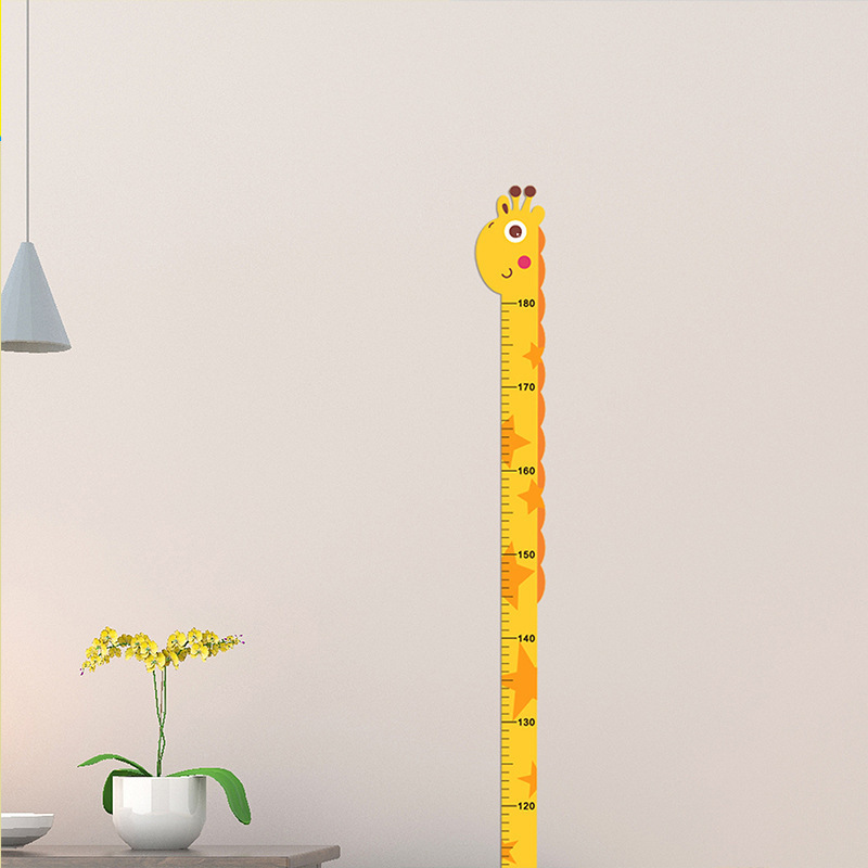 Cute Cartoon Height Sticker Unicorn Dinosaur Giraffe Wall Height Measuring Ruler Stickers For Kids Room Kindergarten Decor