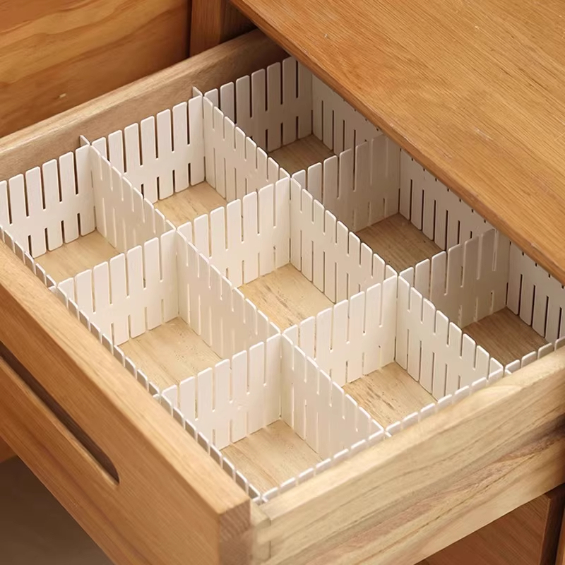 Adjustable Drawer Divider Partition Durable Storage Cosmetic Socks Underwear Drawer Clothes Organizer Cabinets