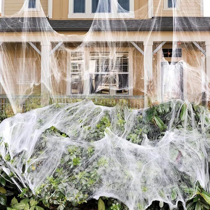 Halloween Decoration Spider Web Artificial Cobweb Stretchy Cobweb With Spider Horror Gothic Haunted House Home Decor