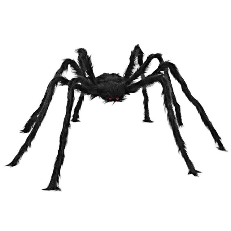 Halloween Big Plush Spider Horror Halloween Decoration Party Prop Outdoor Giant Spider Decor 30-200cm Chamber Prank Black Spider