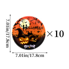 10pcs Evil Pumpkin Plates 7inch