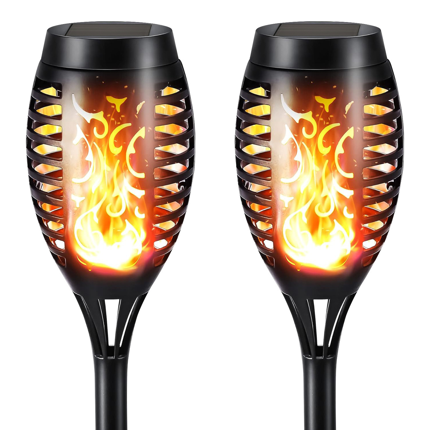 1/2/12Pcs Solar Flame Torch Lights Flickering Light Waterproof Garden Decoration Outdoor Lawn Path Yard Patio Floor Lamps