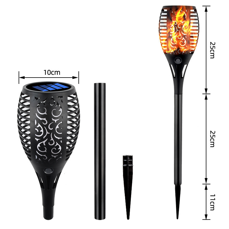 1/2/12Pcs Solar Flame Torch Lights Flickering Light Waterproof Garden Decoration Outdoor Lawn Path Yard Patio Floor Lamps