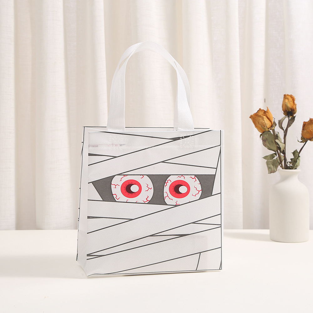 Halloween Treat Bags Party Gift Bags Pumpkin Ghost Non-Woven Candy Snacks Bag Halloween Party Home Decor Supplies Kids Favors