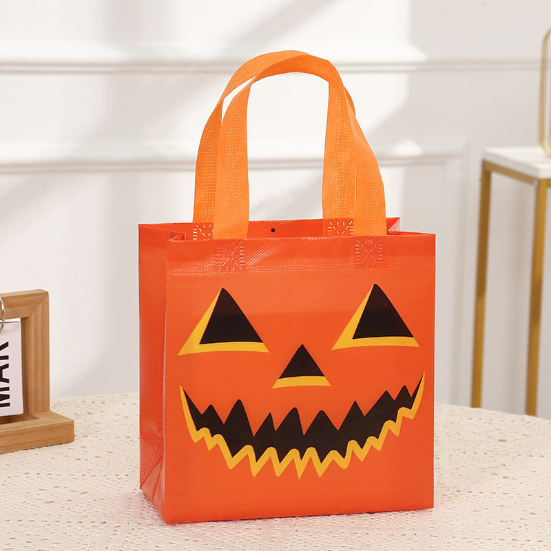 Halloween Treat Bags Party Gift Bags Pumpkin Ghost Non-Woven Candy Snacks Bag Halloween Party Home Decor Supplies Kids Favors
