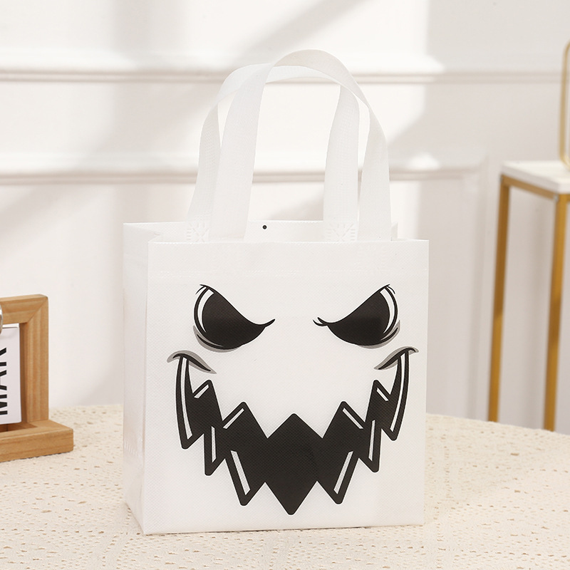 Halloween Treat Bags Party Gift Bags Pumpkin Ghost Non-Woven Candy Snacks Bag Halloween Party Home Decor Supplies Kids Favors
