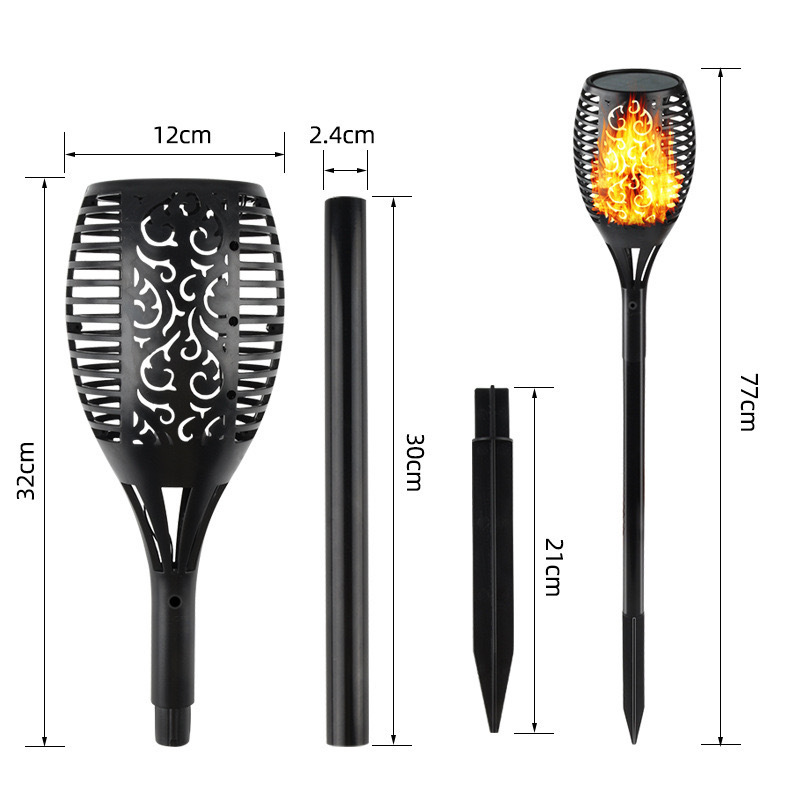 1/2/12Pcs Solar Flame Torch Lights Flickering Light Waterproof Garden Decoration Outdoor Lawn Path Yard Patio Floor Lamps