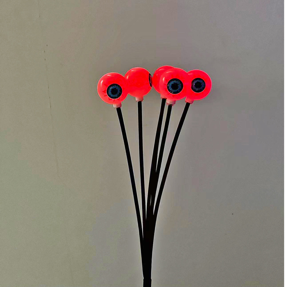 6-Head Solar Halloween Eyeball Lights Outdoor Firefly Lights Plug-in Stake Lights For Garden Lawn Yard Grave Horror Decor