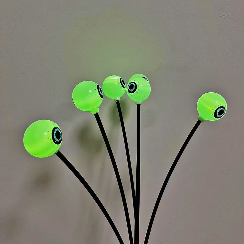 6-Head Solar Halloween Eyeball Lights Outdoor Firefly Lights Plug-in Stake Lights For Garden Lawn Yard Grave Horror Decor