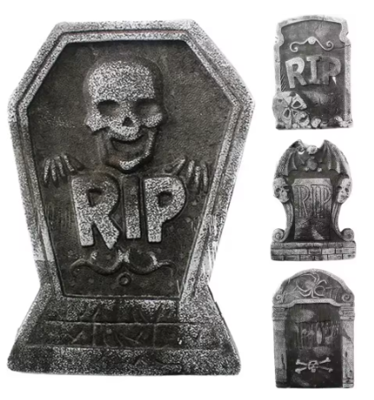 Halloween Yard Signs Tombstone Decoration Cemetery 4 Different Foam Haunted House Graveyard for House Outdoor Party Prank Props