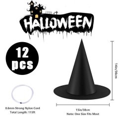 12pcs hats+35m nylon cord