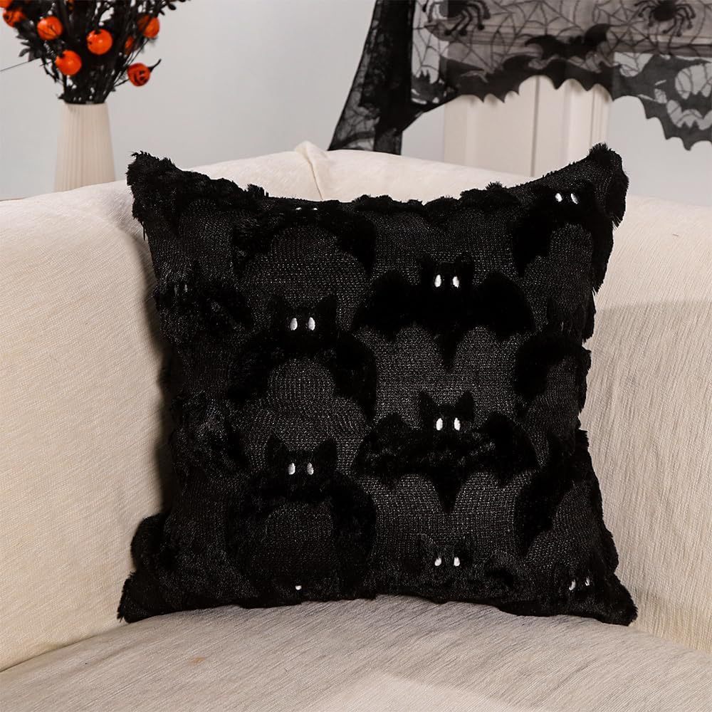 Halloween Pillow Covers Soft Plush Cute Ghost Spooky Decor Throw Pillows