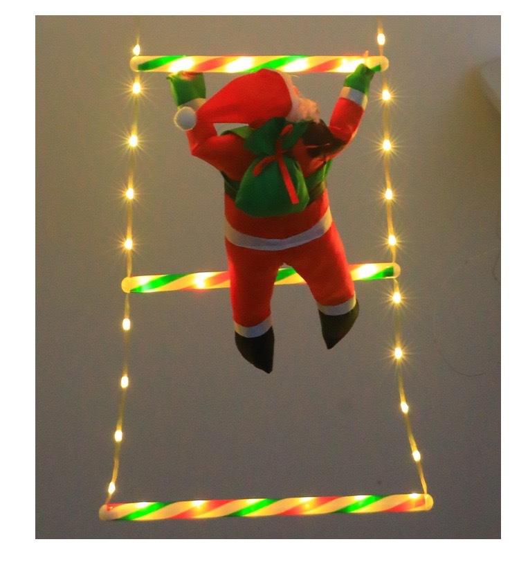Christmas Decoration LED Santa Claus Climbing Ladder Light USB RC 8 Flashing Modes Suitable Home Xmas Tree Wall Window