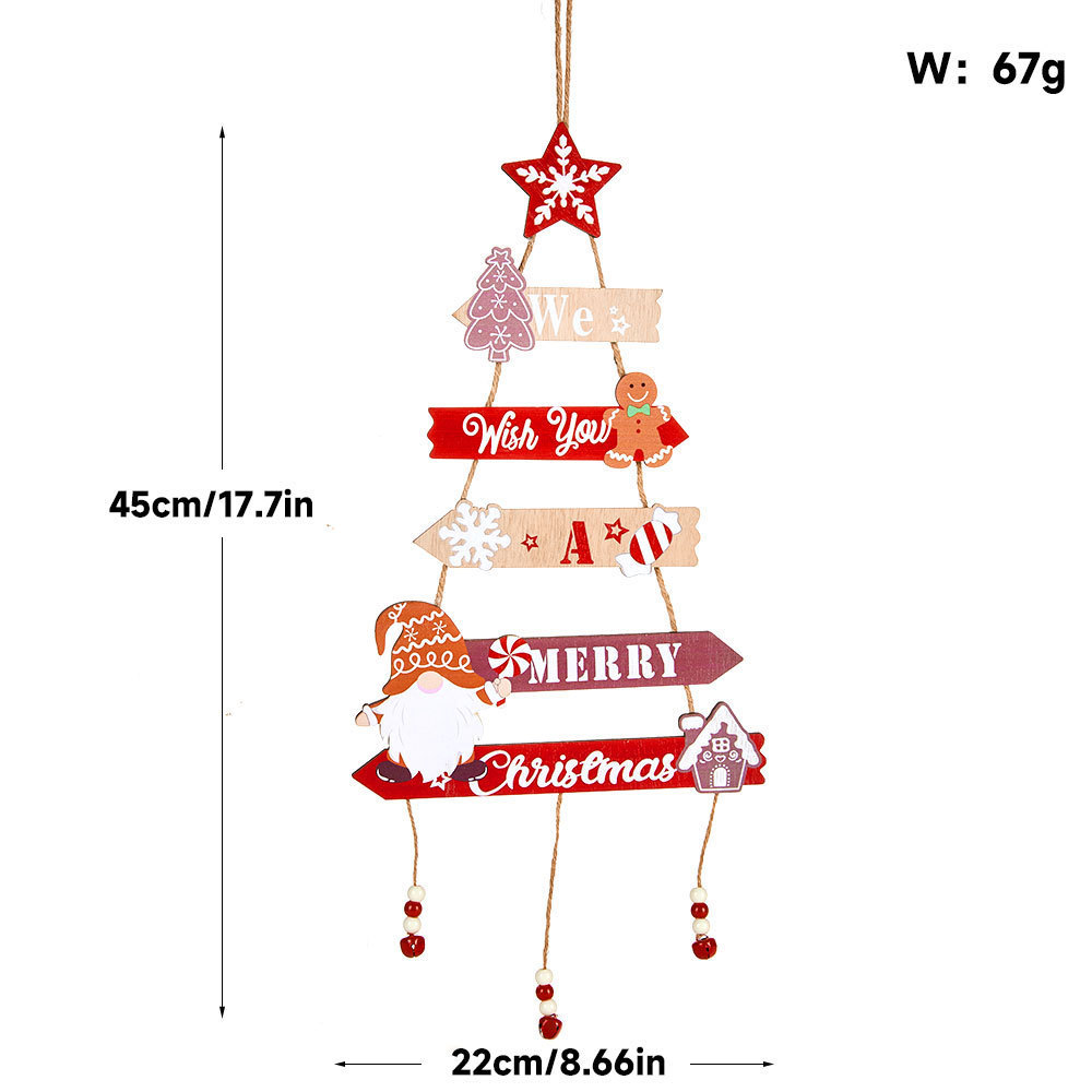 Christmas Wooden Hanging Ornament Decoration for Home Door Xmas Tree Pendants Navidad New Year
