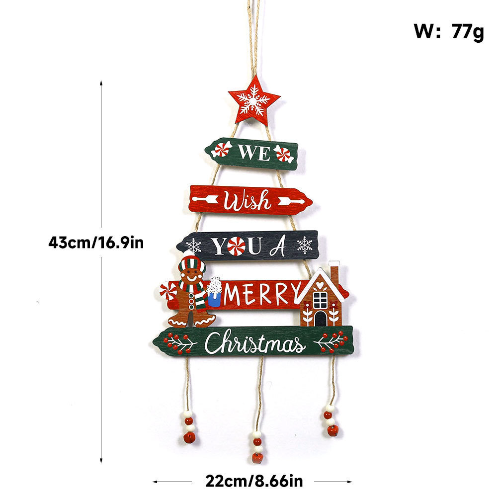 Christmas Wooden Hanging Ornament Decoration for Home Door Xmas Tree Pendants Navidad New Year