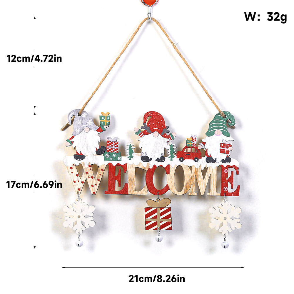 Christmas Wooden Hanging Ornament Decoration for Home Door Xmas Tree Pendants Navidad New Year
