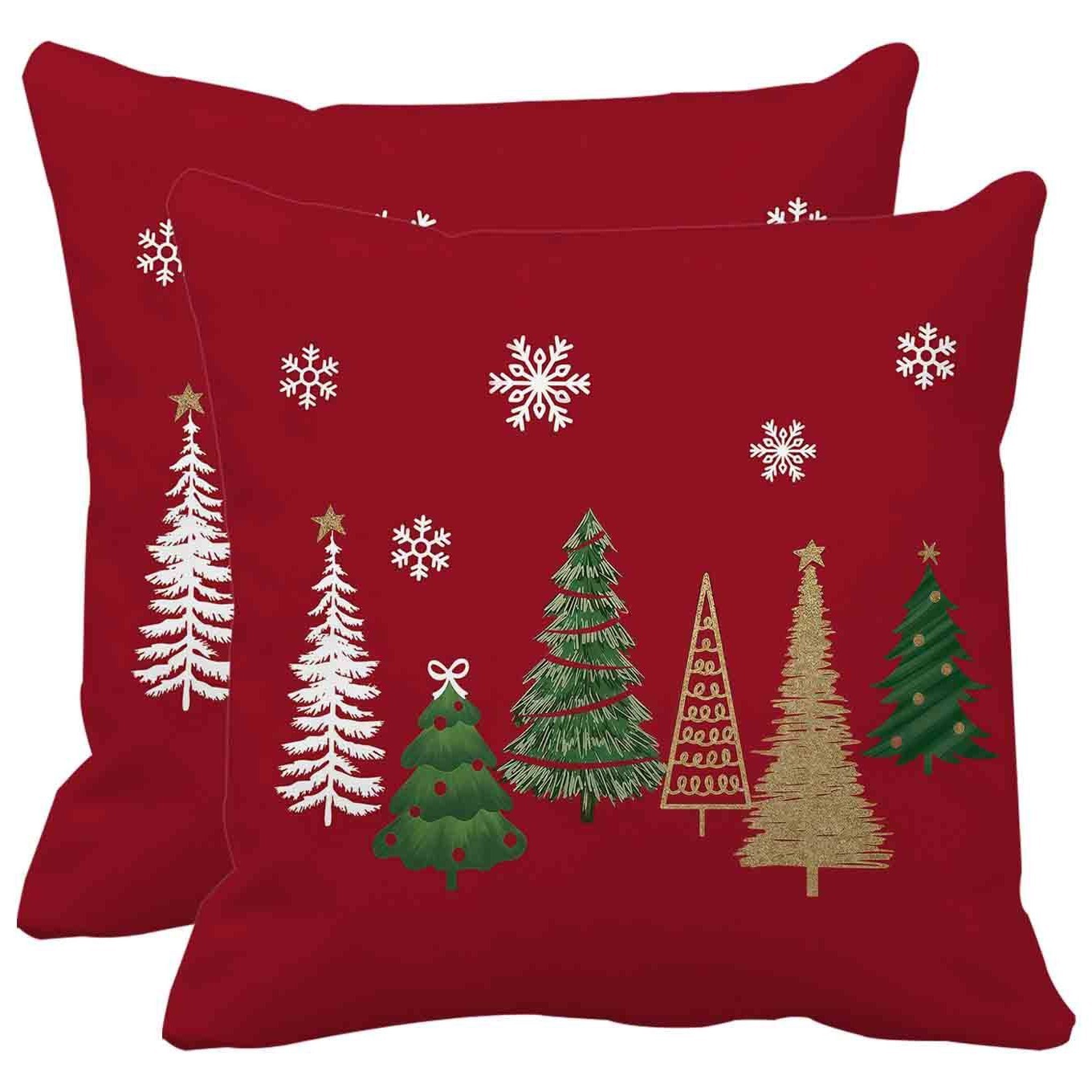 Christmas Pillow Cases Checkered Cushion Cover Decorative for Sofa Plaid Woven Pillowcase for Festive Party Occasions