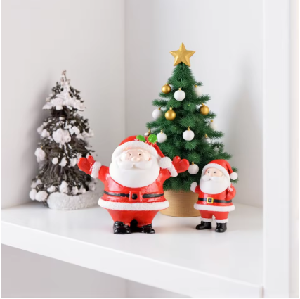 Resin Miniatures Christmas Decorations Snowman Santa Claus Christmas Tree Reindeer Figurines Ornaments New Year Child Gifts