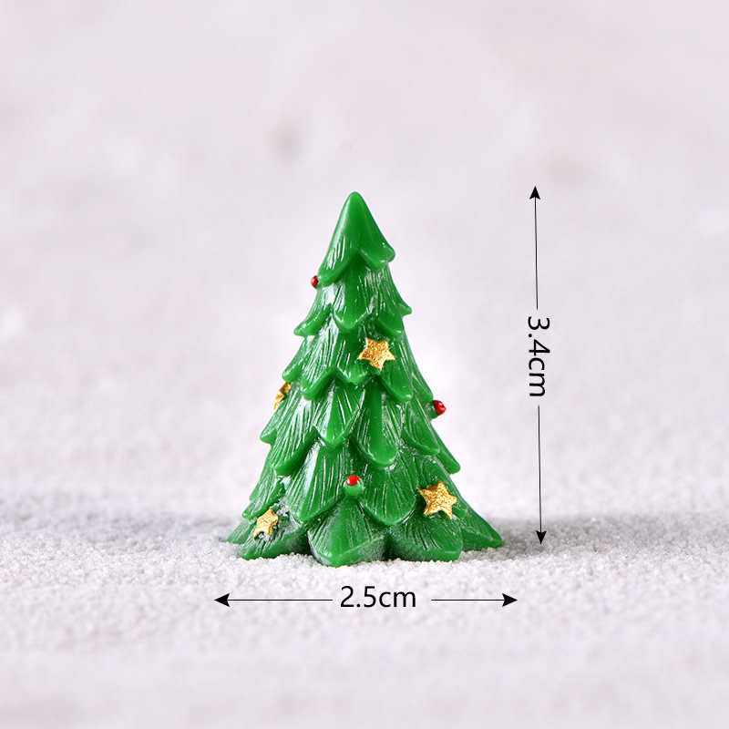 Resin Miniatures Christmas Decorations Snowman Santa Claus Christmas Tree Reindeer Figurines Ornaments New Year Child Gifts