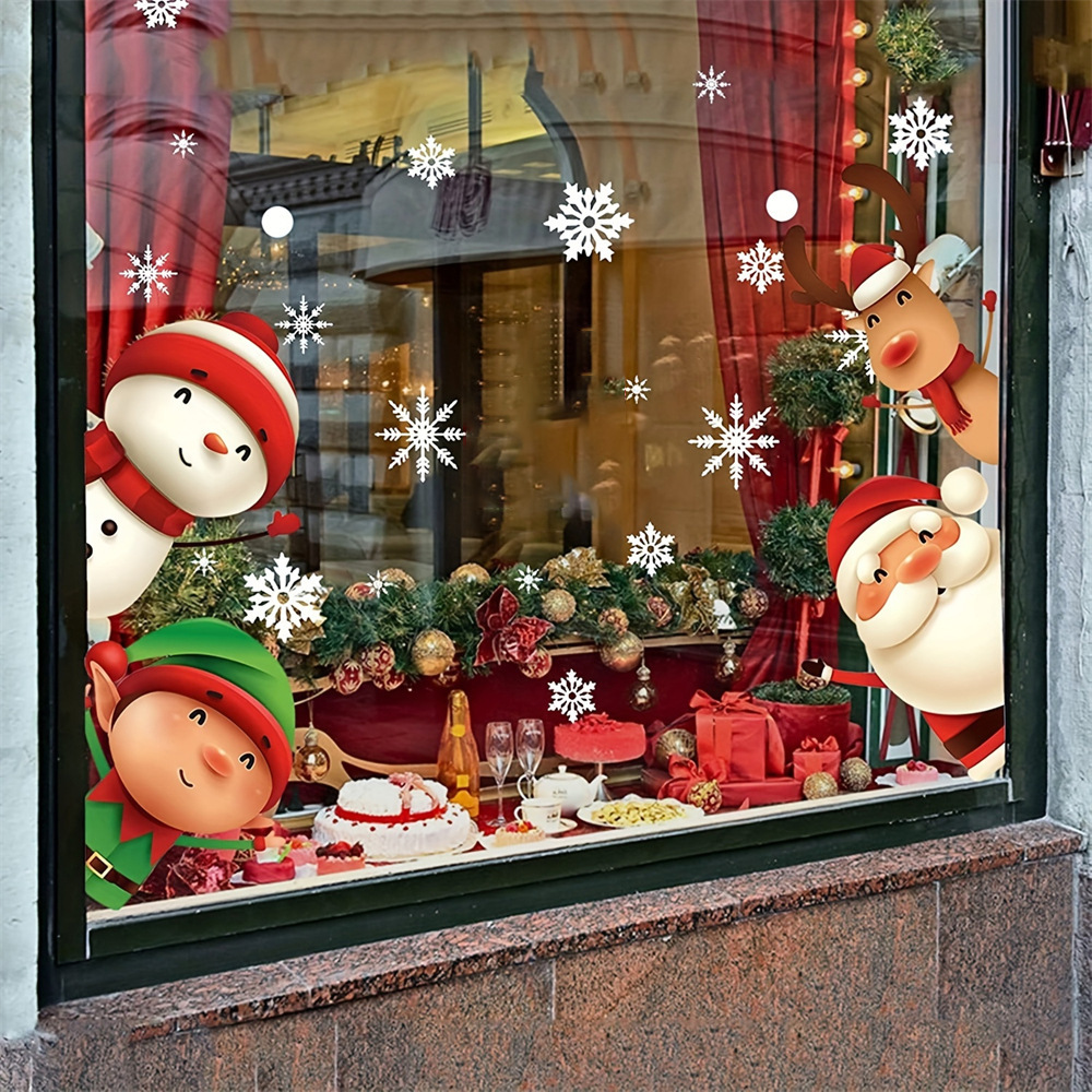 Christmas Snowflake Window Clings Stickers for Glass Xmas Decals Christmas Decorations Indoor