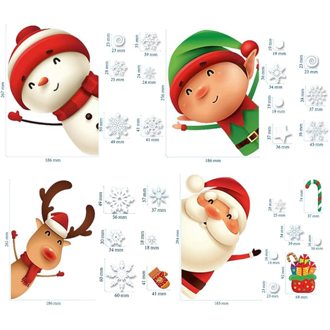 Christmas Snowflake Window Clings Stickers for Glass Xmas Decals Christmas Decorations Indoor