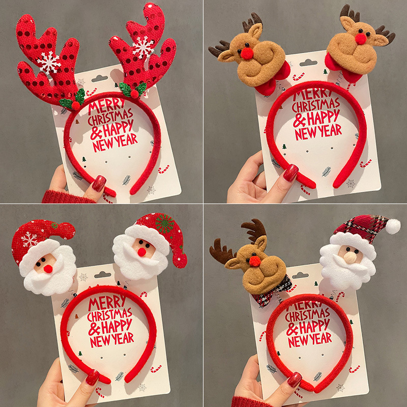 Christmas Glasses Frame and Headbands Set Cute Christmas Decoration Accessories for Holiday Party Favors and Photo Booth