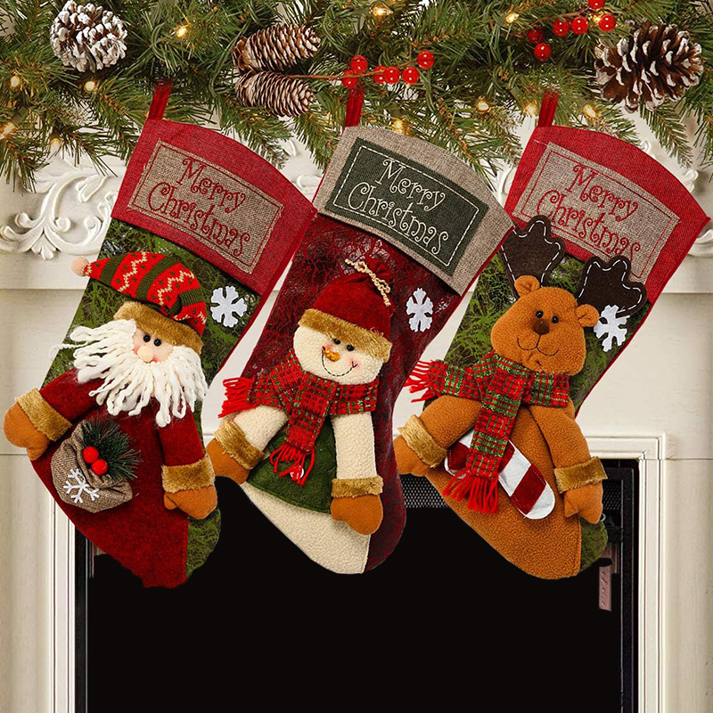 Christmas Stocking Classic Large Stockings Xmas Character for Family Holiday Christmas Party Decorations