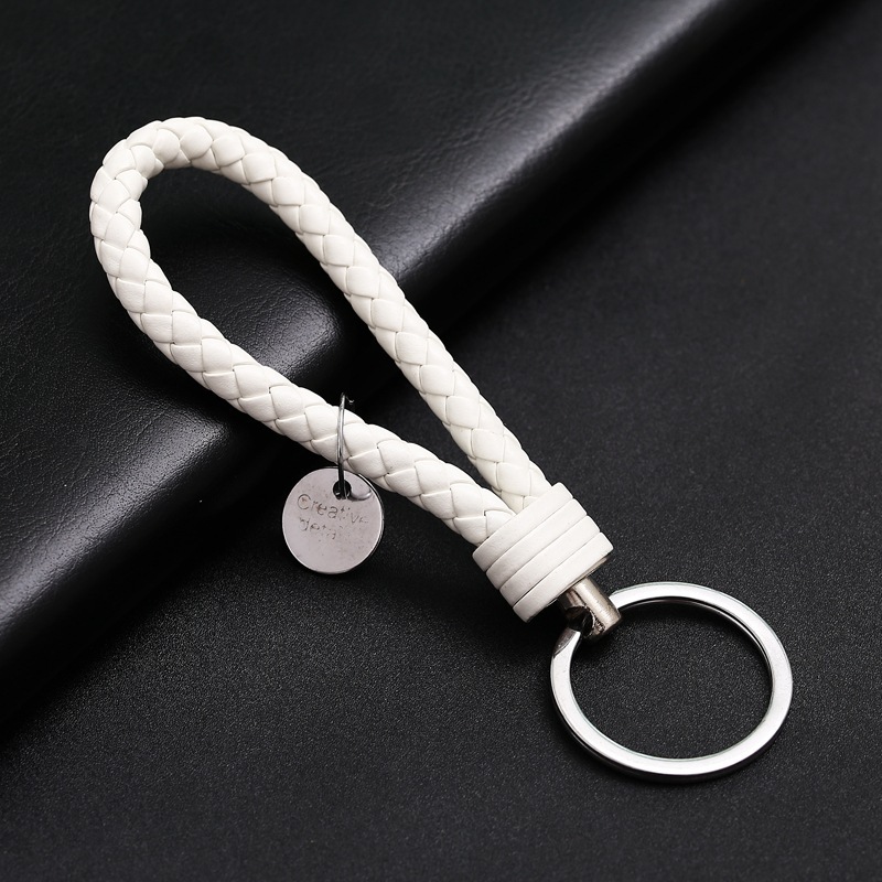 Stylish PU Leather Braided Woven Keychain Bag Pendant Gift for Men and Women!