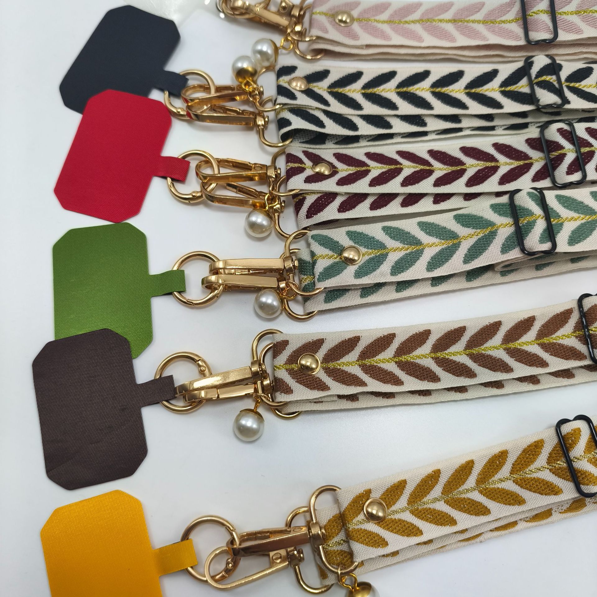 Universal Adjustable Crossbody Cell Phone Lanyard Neckband Strap Rope Women Pearl Hanging Ornaments Anti-Lost Lanyards With Clip