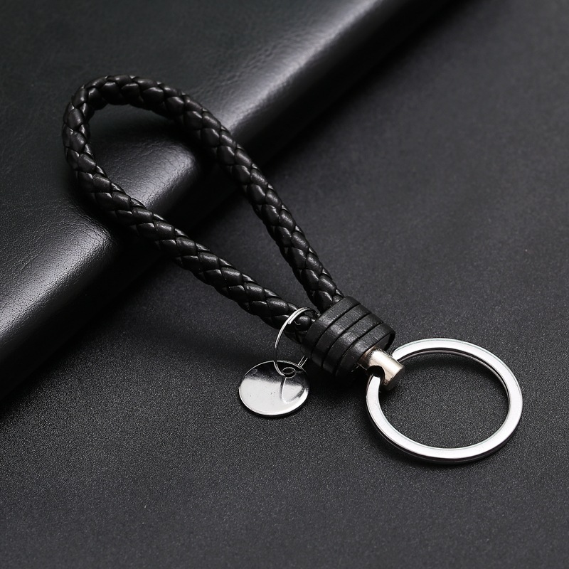 Stylish PU Leather Braided Woven Keychain Bag Pendant Gift for Men and Women!