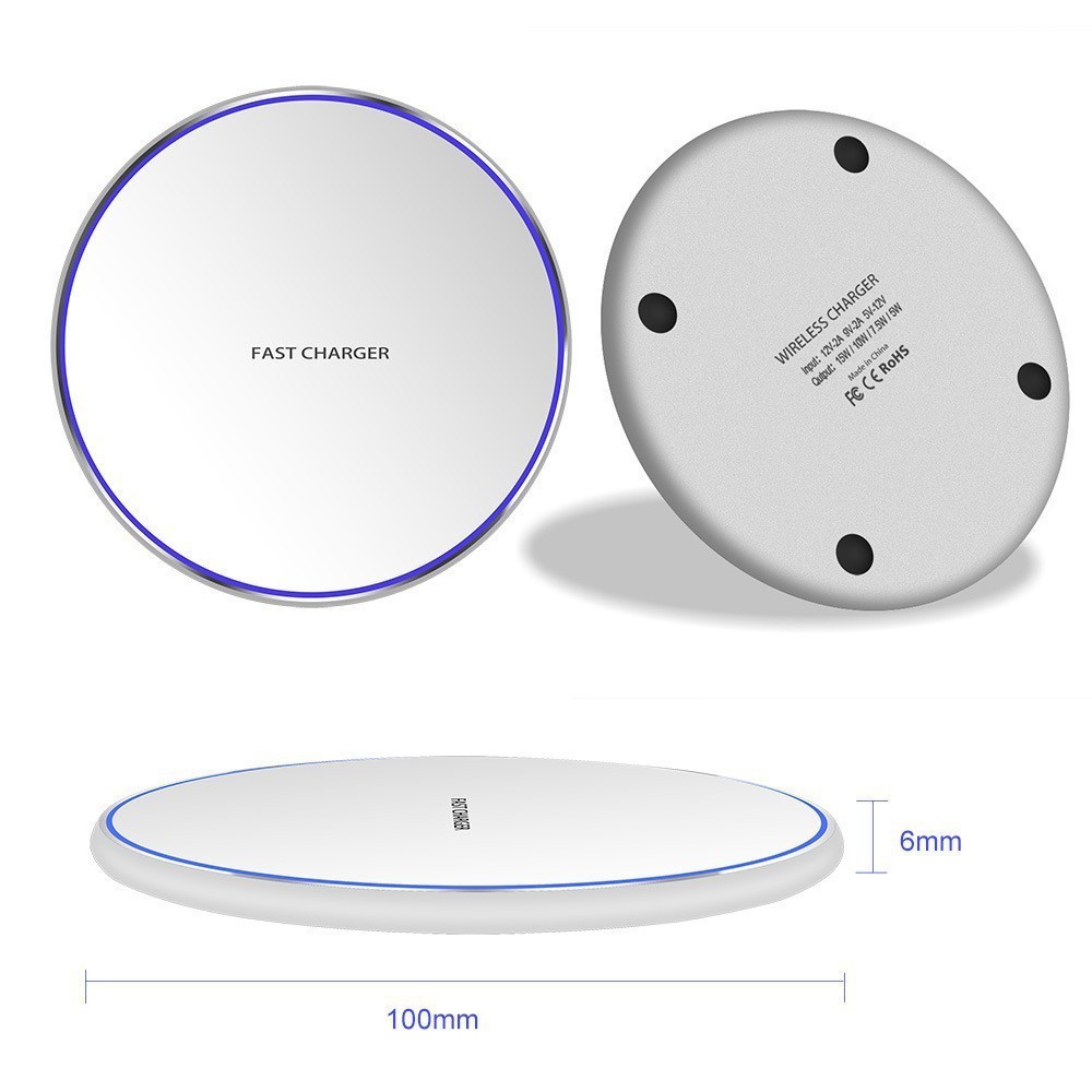 Wireless Charger For iPhone Induction Fast Charging Pad Dock Station For Samsung Xiaomi Huawei
