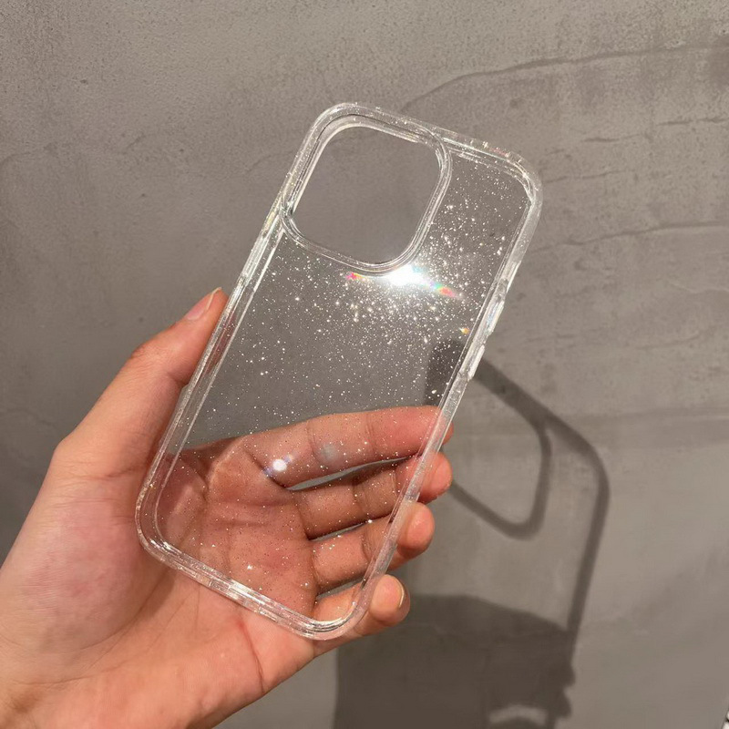 Luxury Bling Glitter Clear Phone Case For iPhone Shockproof Soft Transparent Cover