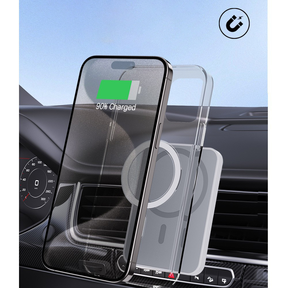 Magnetic Car Wireless Charger Air Vent GPS Phone Holder Stand For Magsafe iPhone Cell Fast Charging