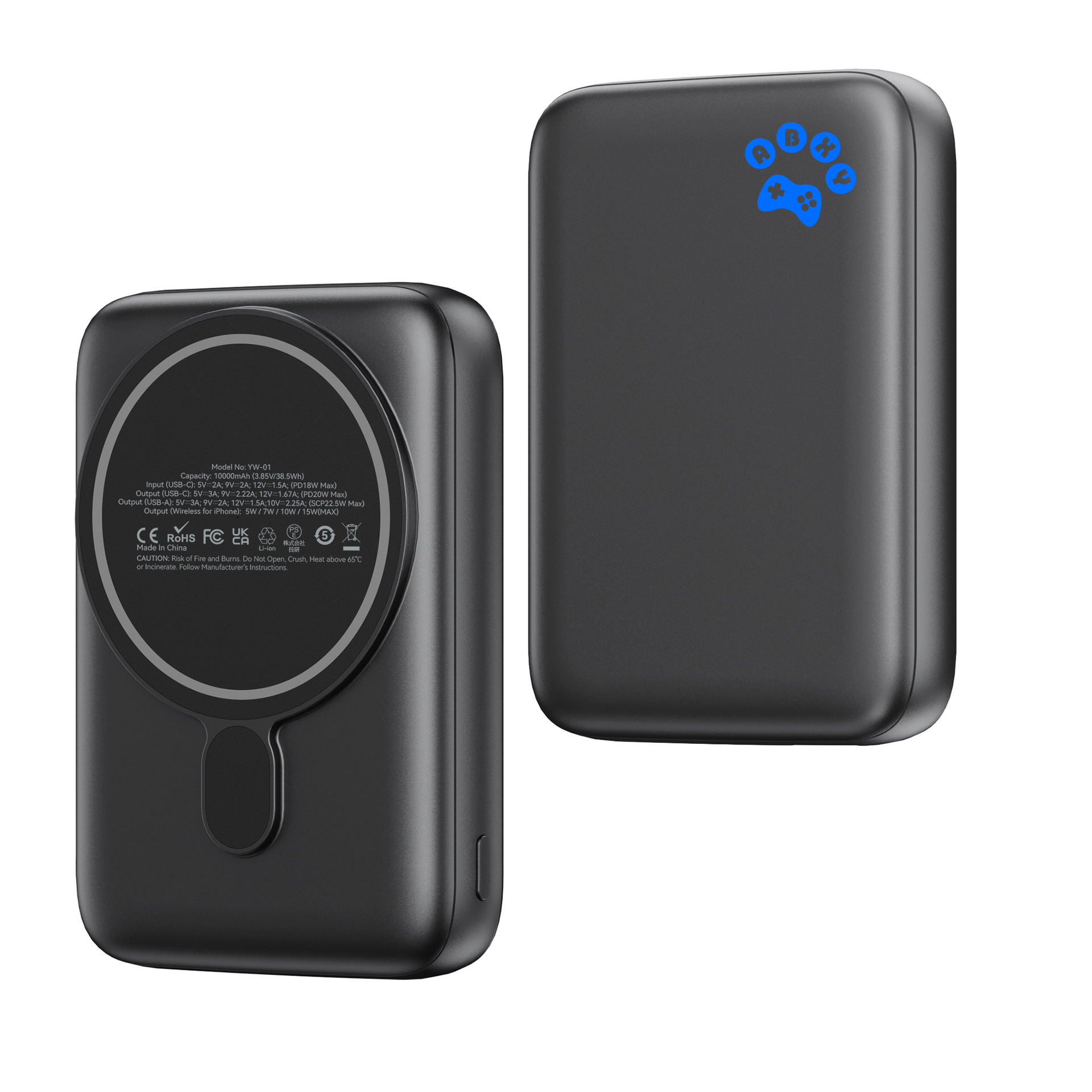 10000mAh Magnetic Wireless Power Bank Fast Charging Bank Portable Charger for Travel