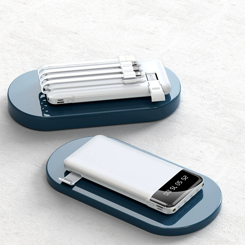 20000mAh Portable Charger Power Bank with Reinforced Built-in 4 Cables Travel Essentials
