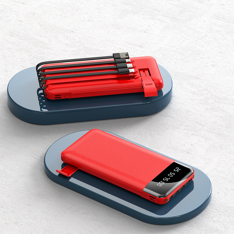 20000mAh Portable Charger Power Bank with Reinforced Built-in 4 Cables Travel Essentials