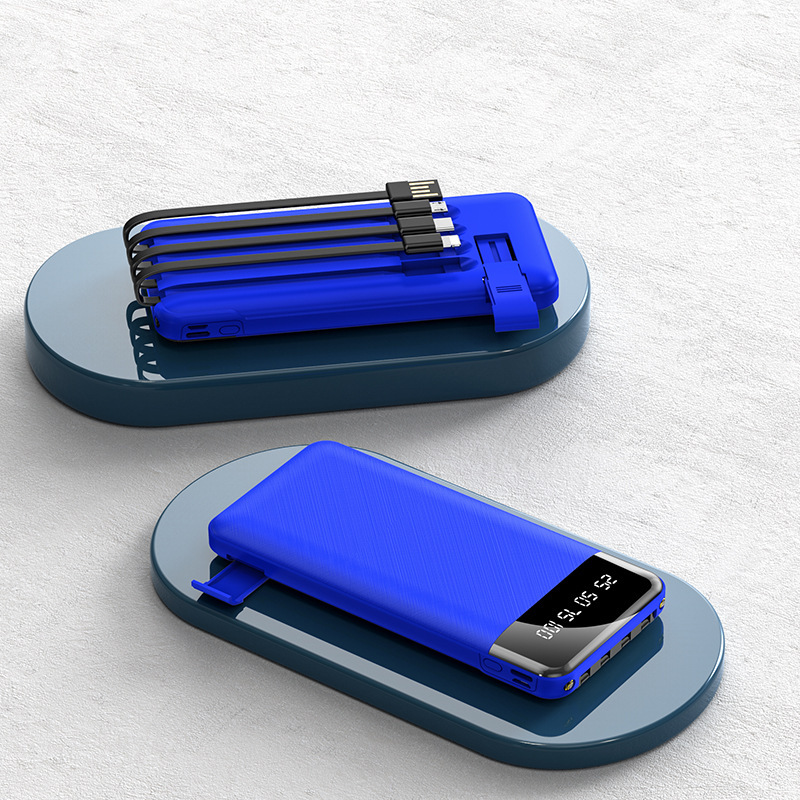20000mAh Portable Charger Power Bank with Reinforced Built-in 4 Cables Travel Essentials