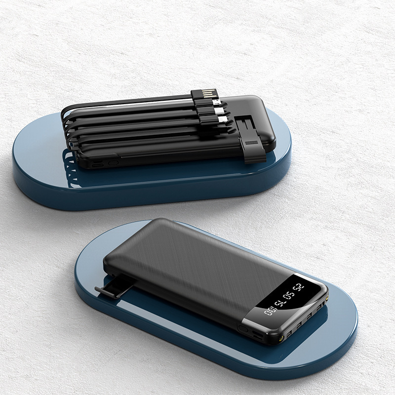20000mAh Portable Charger Power Bank with Reinforced Built-in 4 Cables Travel Essentials