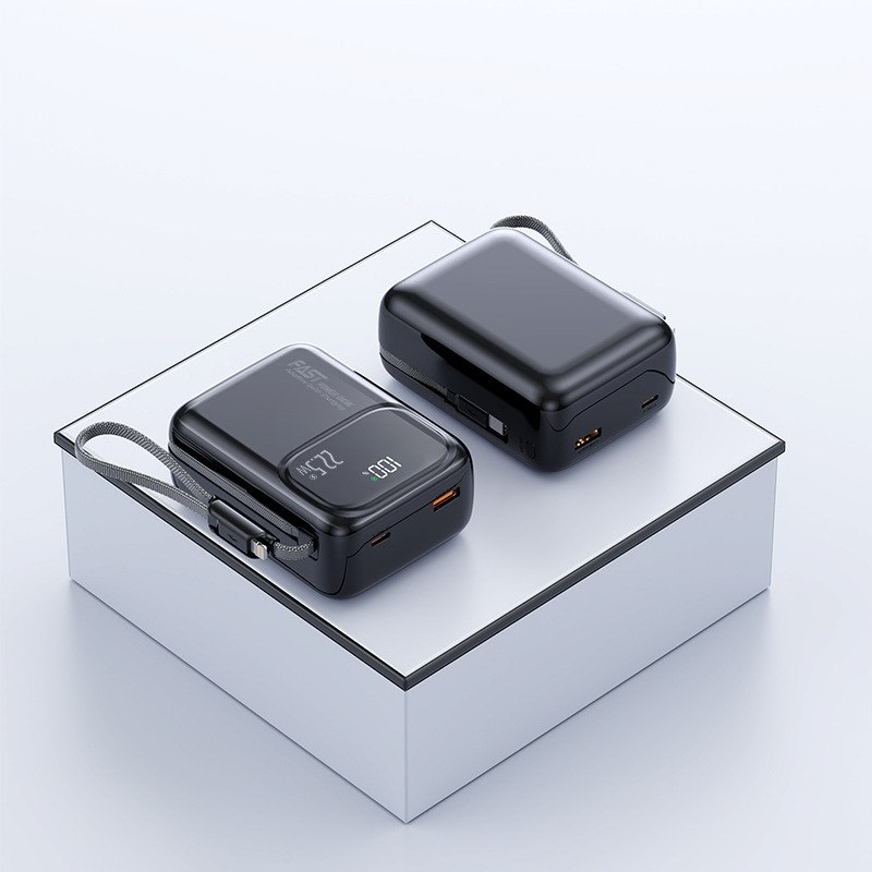 Mini Portable Charger 30000mAh 22.5W Fast Charging Power Bank  USB-C Cable Travel Essential