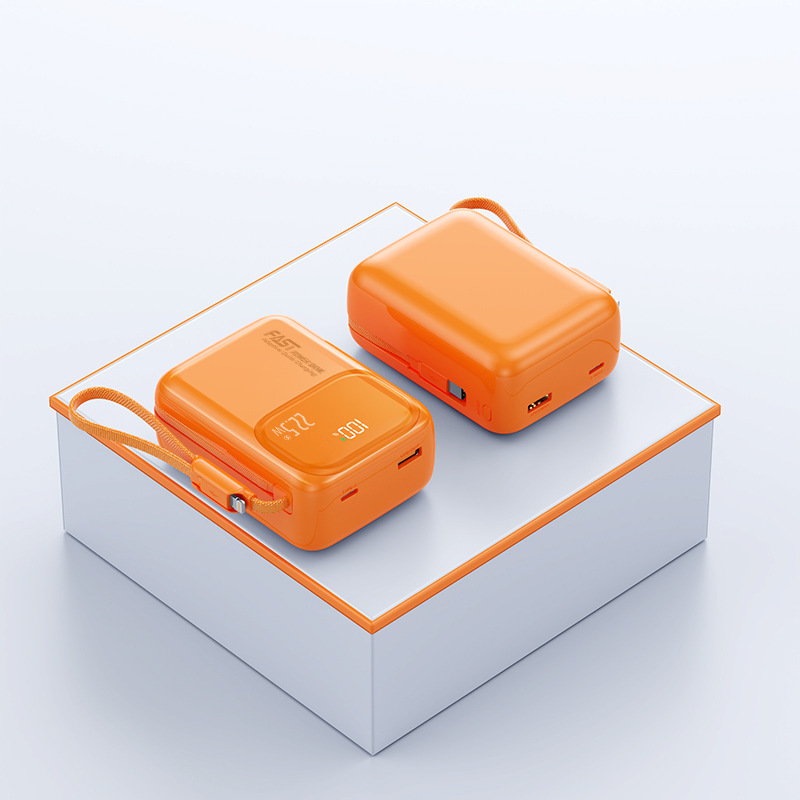 Mini Portable Charger 30000mAh 22.5W Fast Charging Power Bank  USB-C Cable Travel Essential